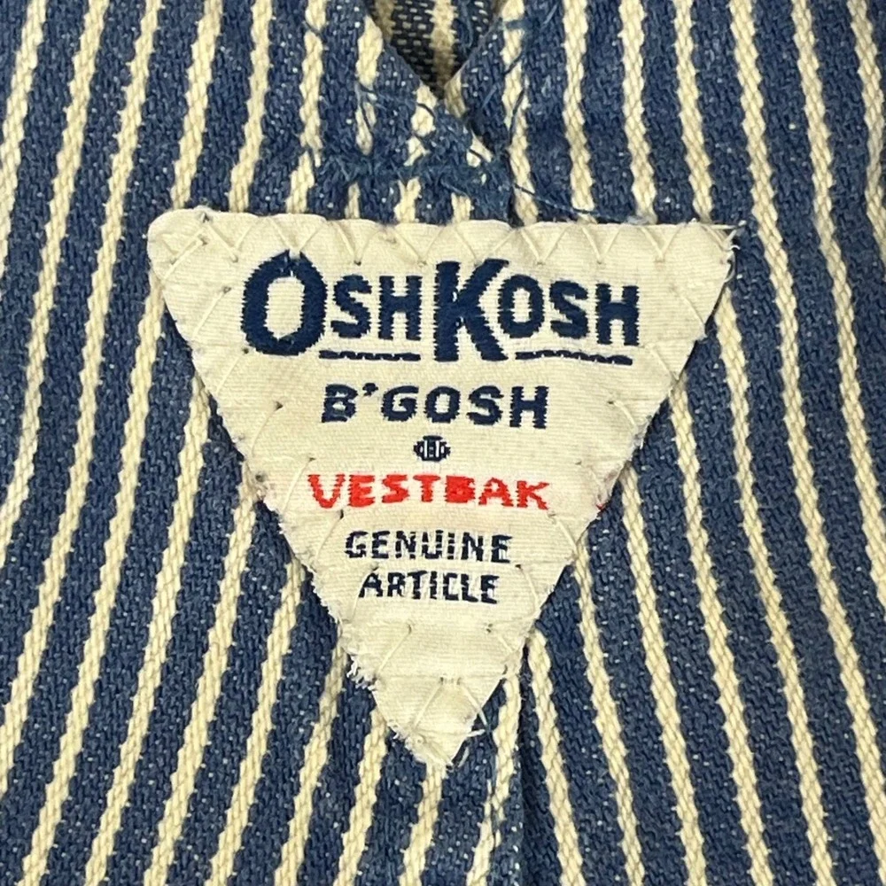 Vintage OshKosh B'gosh Hickory Stripe Overalls Toddler 3T